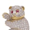 18kt yellow gold diamond bear brooch - image 4