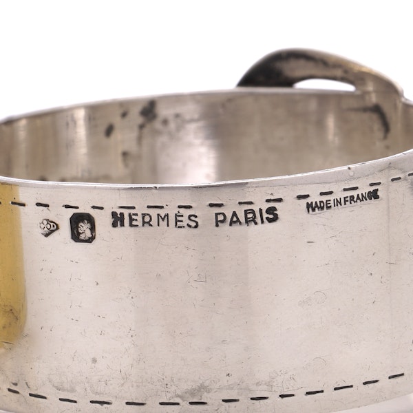 Hermes of Paris pair of silver and silver gilt buckle napkin rings - image 5