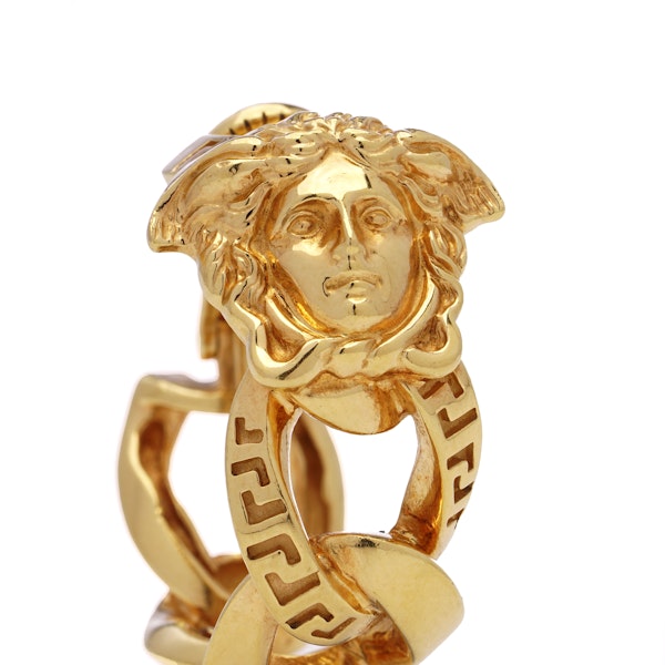 Gianni Versace 18kt gold La Medusa clip-on hoop earrings - image 2