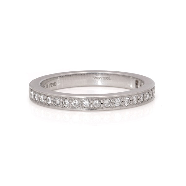 Tiffany & co. platinum half - eternity diamond band ring - image 4