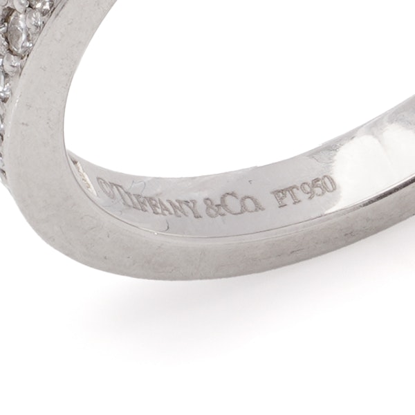 Tiffany & co. platinum half - eternity diamond band ring - image 6