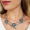 Moira Sapphire, Diamond, Plique a Jour Enamel, Silver and Gold Triple Flower and Leaf Necklace - image 2