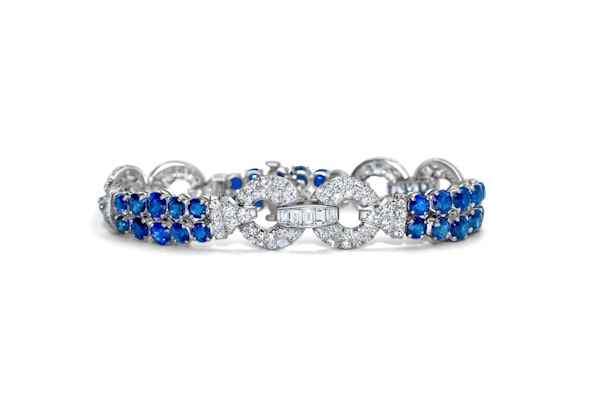 Art Deco Sapphire & Diamond Bracelet - image 2