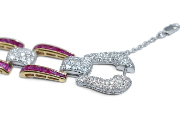 Art Deco Ruby & Diamond Bracelet - image 3