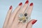 Indian Rose Cut Diamond Flower Ring - image 2