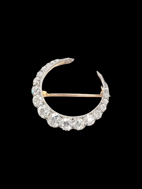 Fine Antique old cut diamond crescent brooch SKU: 7744 DBGEMS - image 1