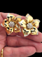 1970's 18ct gold and diamond flower earrings SKU: 7753 DBGEMS - image 2