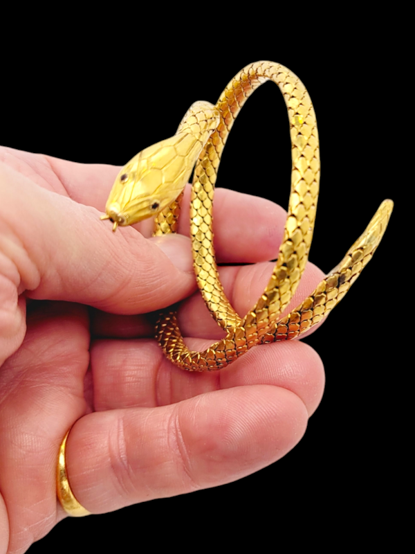 Antique French sprung 18ct gold snake bracelet SKU: 7755 DBGEMS - image 2