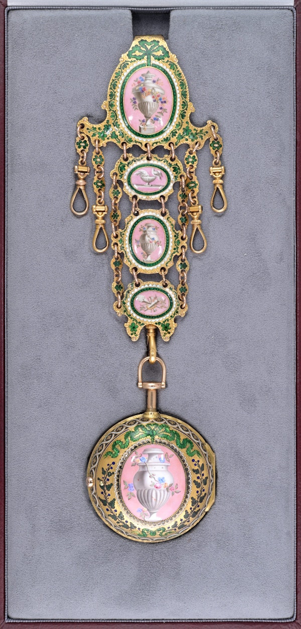 Gold and Enamel Repeater with Chatelaine - image 4