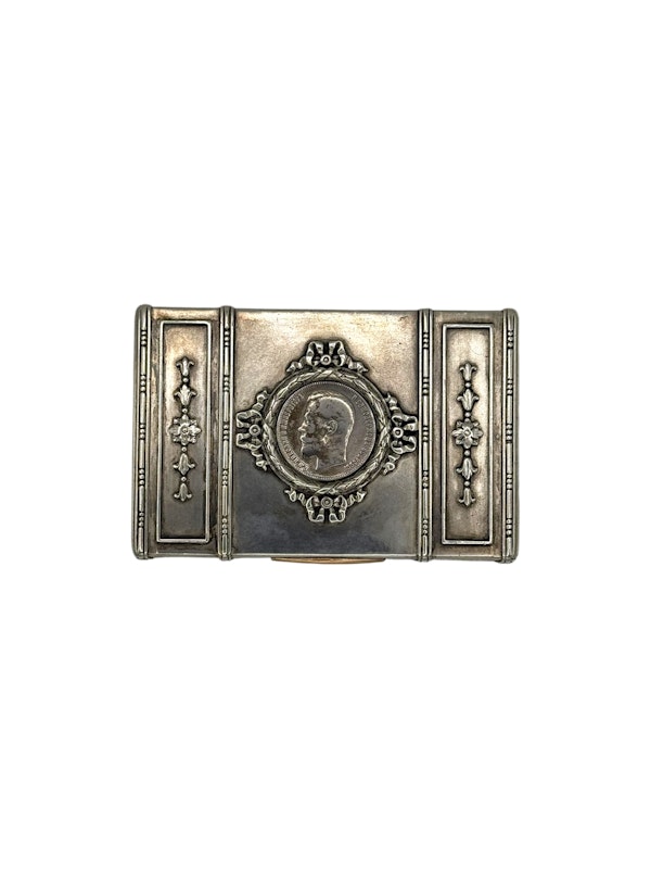 Faberge Russian silver cigarette case, Moscow, c.1900. - image 3