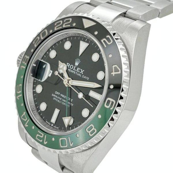 ROLEX GMT MASTER II SPRITE 'LEFT HANDED' BLACK/GREEN FULL SET 2022 - image 2