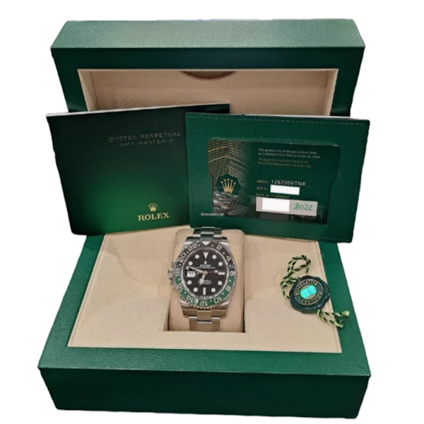 ROLEX GMT MASTER II SPRITE 'LEFT HANDED' BLACK/GREEN FULL SET 2022 - image 6