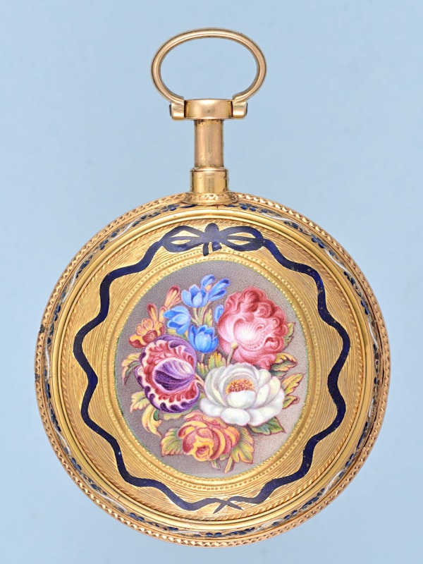 French Gold and Enamel Repeater with Chatelaine - image 3