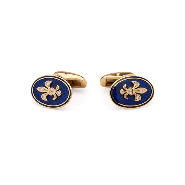 Fabergé Victor Mayer 18kt gold & Enamel cufflinks - image 10