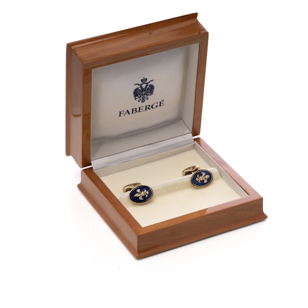 Fabergé Victor Mayer 18kt gold & Enamel cufflinks - image 2