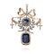 Victorian 15kt gold and silver diamond sapphire pendant - image 4