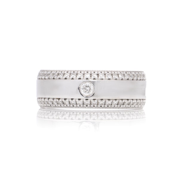 Vera Wang Love 18kt white gold diamond men's band ring - image 2