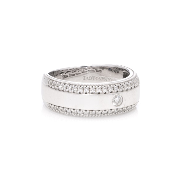 Vera Wang Love 18kt white gold diamond men's band ring - image 3