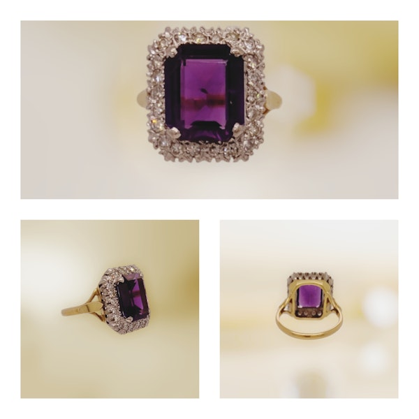 Vintage C1940/50s Amethyst and Diamond Ring. - image 4