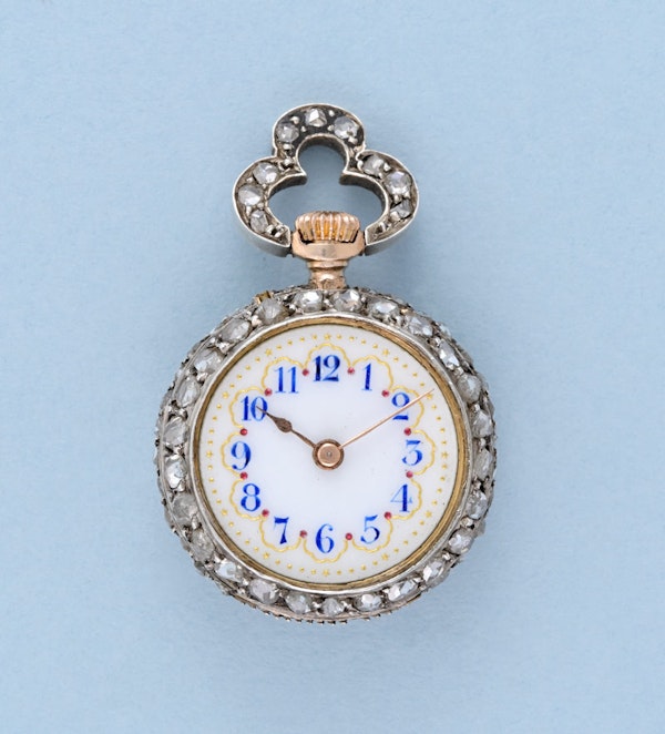 Small Diamond Set Pendant Watch - image 6