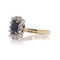 Vintage 18kt Gold Blue Sapphire and Diamond Cluster Ring - image 3