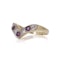 Vintage 1970s Amethyst and Diamond V-Shaped Ring - image 5