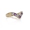 Vintage 1970s Amethyst and Diamond V-Shaped Ring - image 2