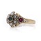 Victorian 18kt Gold Ring with Pearls, Garnet, and Emerald - image 5