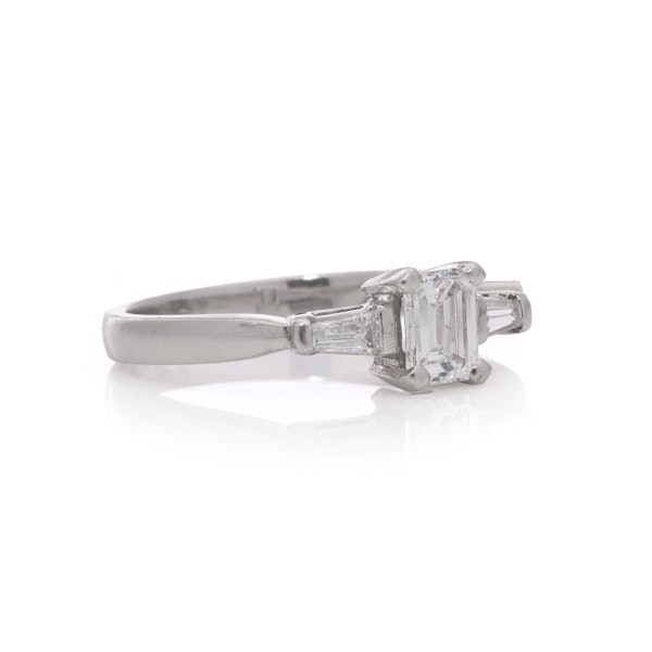 platinum ring featuring an elegant emerald-cut diamond - image 2