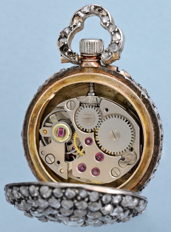 Small Diamond Set Gold Watch and Pendant - image 5