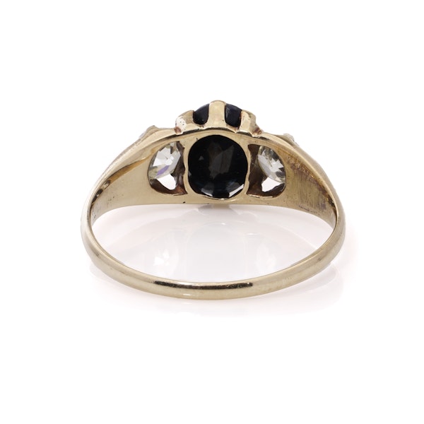 Victorian 15kt Gold Three-Stone Ring - image 4