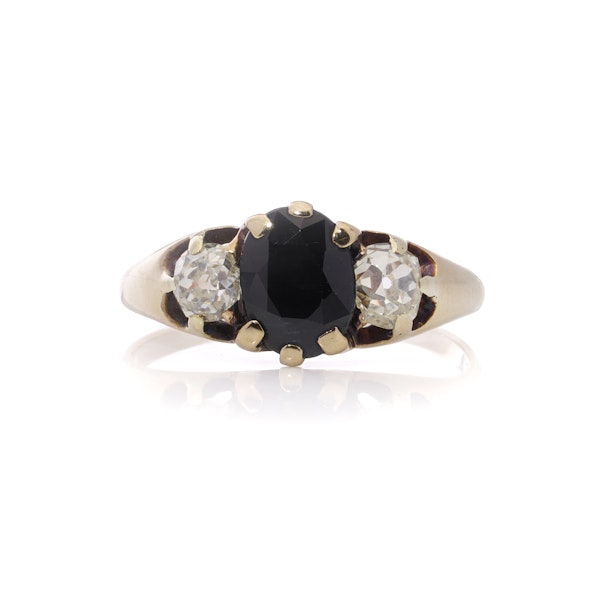 Victorian 15kt Gold Three-Stone Ring - image 2