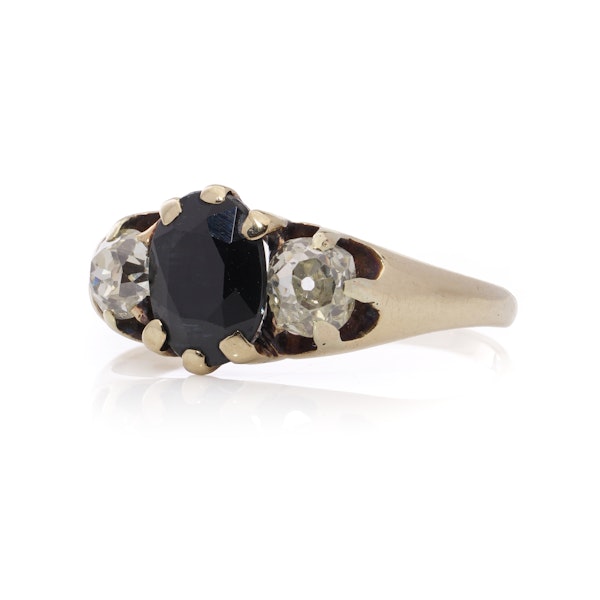 Victorian 15kt Gold Three-Stone Ring - image 5