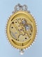 Gold and Enamel Oval Pendant Watch and Chain - image 5