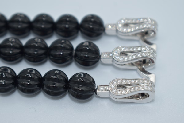 Cartier Agrafe Diamond Onyx Bead Bracelet - image 5