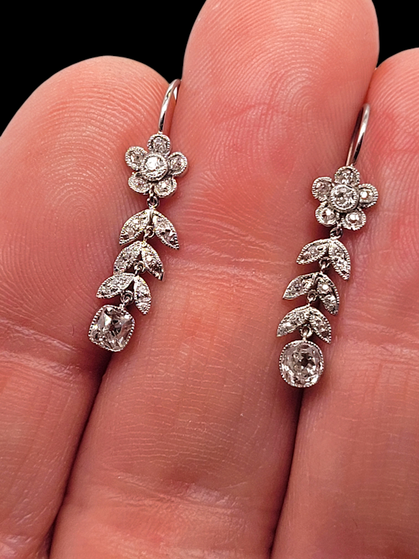 Belle epoque Edwardian diamond drop earrings SKU: 7780 DBGEMS - image 2