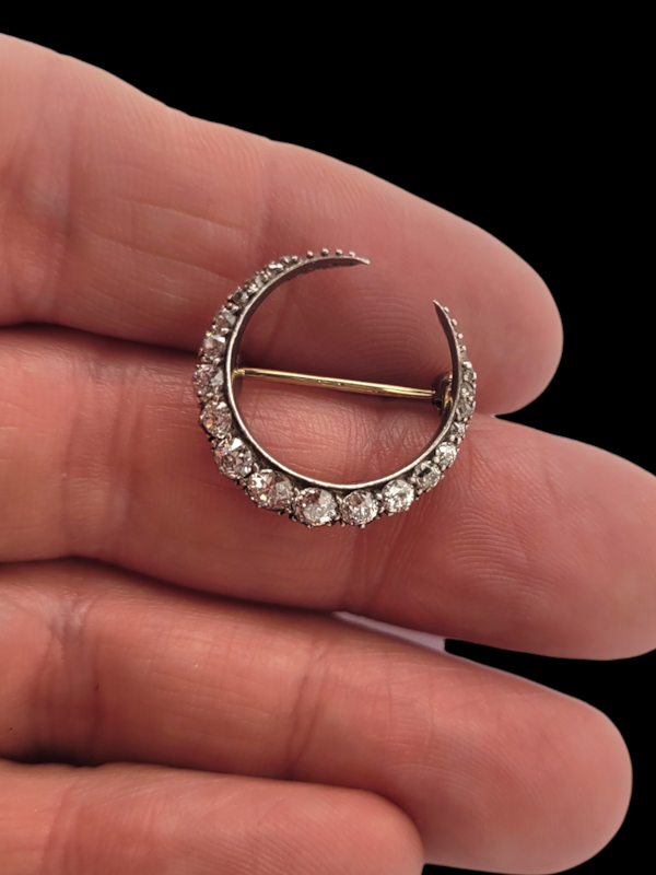 Antique diamond crescent brooch SKU: 7783 DBGEMS - image 2