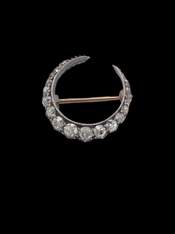 Antique diamond crescent brooch SKU: 7783 DBGEMS - image 1