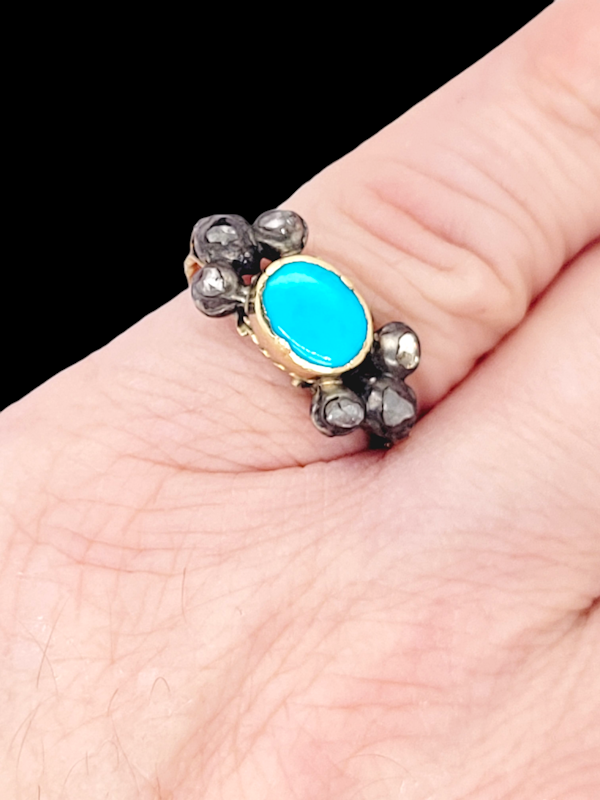 18th century turquoise and diamond ring SKU: 7785 DBGEMS - image 3