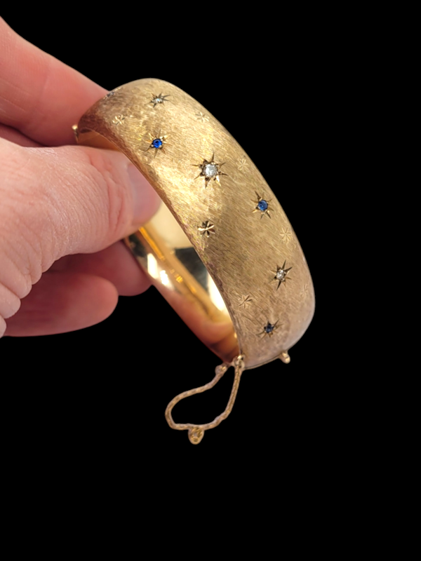 1961 Vintage wide gold bangle SKU: 7791 DBGEMS - image 1