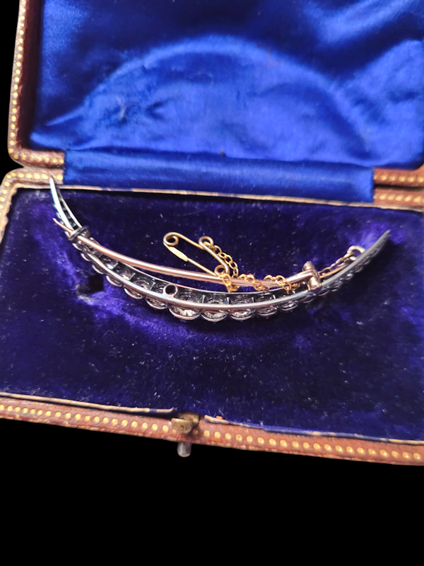 Antique diamond crescent brooch SKU: 7797 DBGEMS - image 3