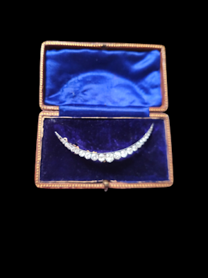 Antique diamond crescent brooch SKU: 7797 DBGEMS