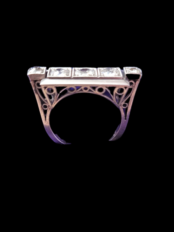 Architectural art deco diamond ring SKU: 7801 DBGEMS - image 1