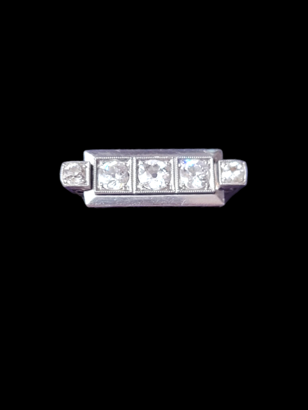 Architectural art deco diamond ring SKU: 7801 DBGEMS - image 2