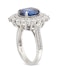 3.95ct Royal blue oval sapphire & diamond cluster ring - image 5