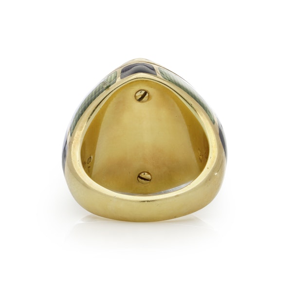 Leo De Vroomen 18kt gold cabochon citrine dome ring - image 3