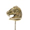 Victorian 18kt yellow gold horse head pin brooch - image 2