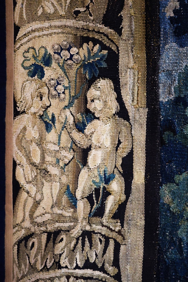 Antique Fine-Woven Silk & Wool Flemish Tapestry Panel, Circa 1660-1700 - image 5