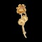 Gold Ruby Rose Brooch - image 1