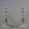 Pair of Chinese famille rose candlesticks, late 18th century - image 1